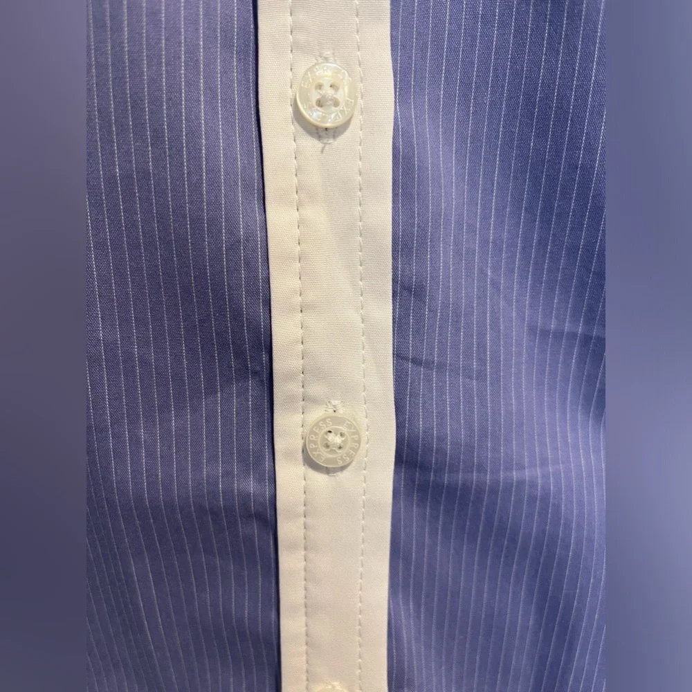 Pin Striped Tailored Button up Dress Shirt - Picture 8 of 8